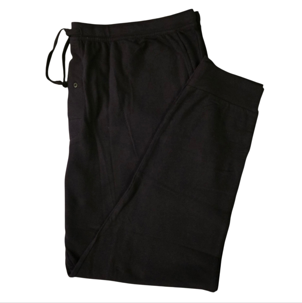 Hanes Mens Joggers Lounge Pants Black Cotton 2XL ๐ฅ NWT - Picture 5 of 12